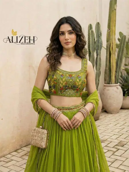 Alizeh 1084 Colours Georgette Designer Lehenga Choli Wholesale Shop In Surat
